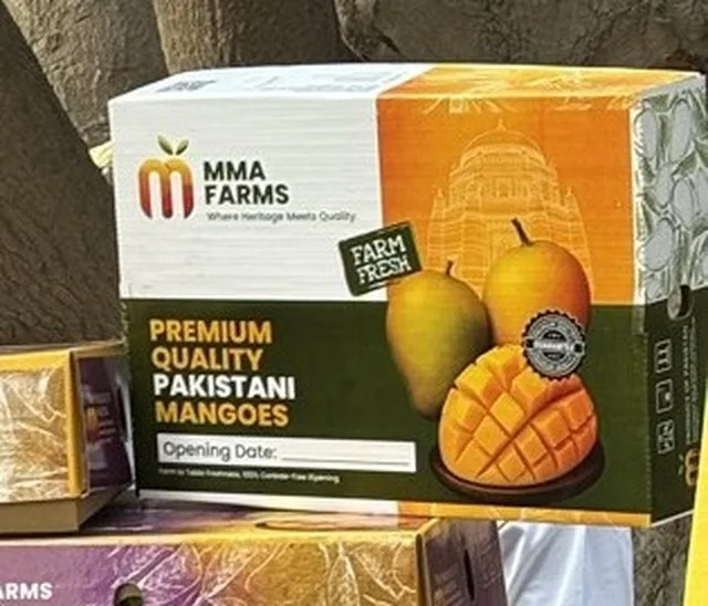 MMA Farms premium mango gift box — carbide-free Pakistani mangoes, farm fresh